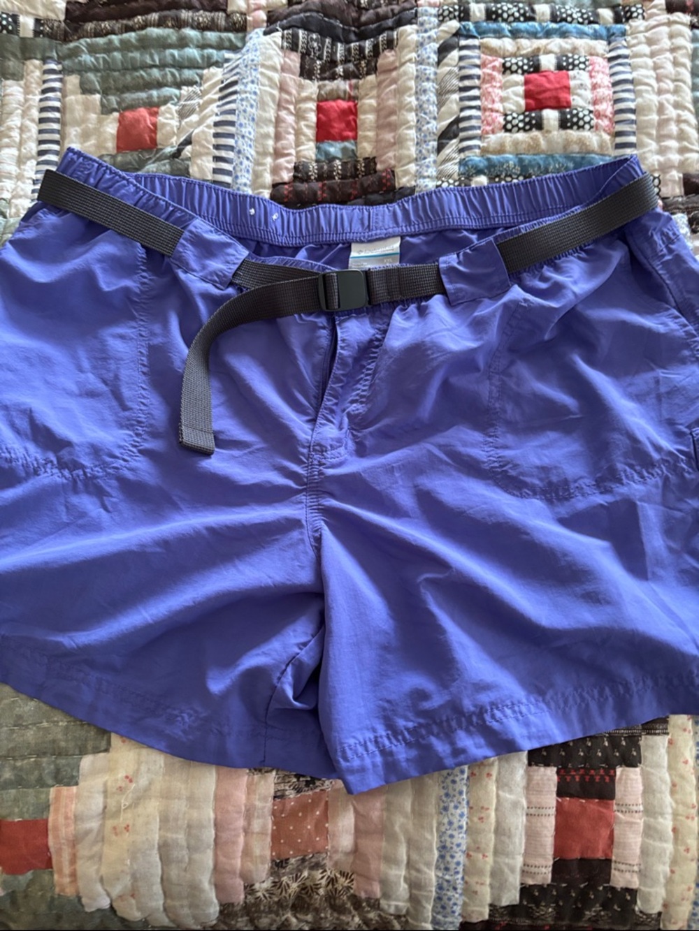 Columbia Women's Athletic Shorts with Webbing Belt — Purple